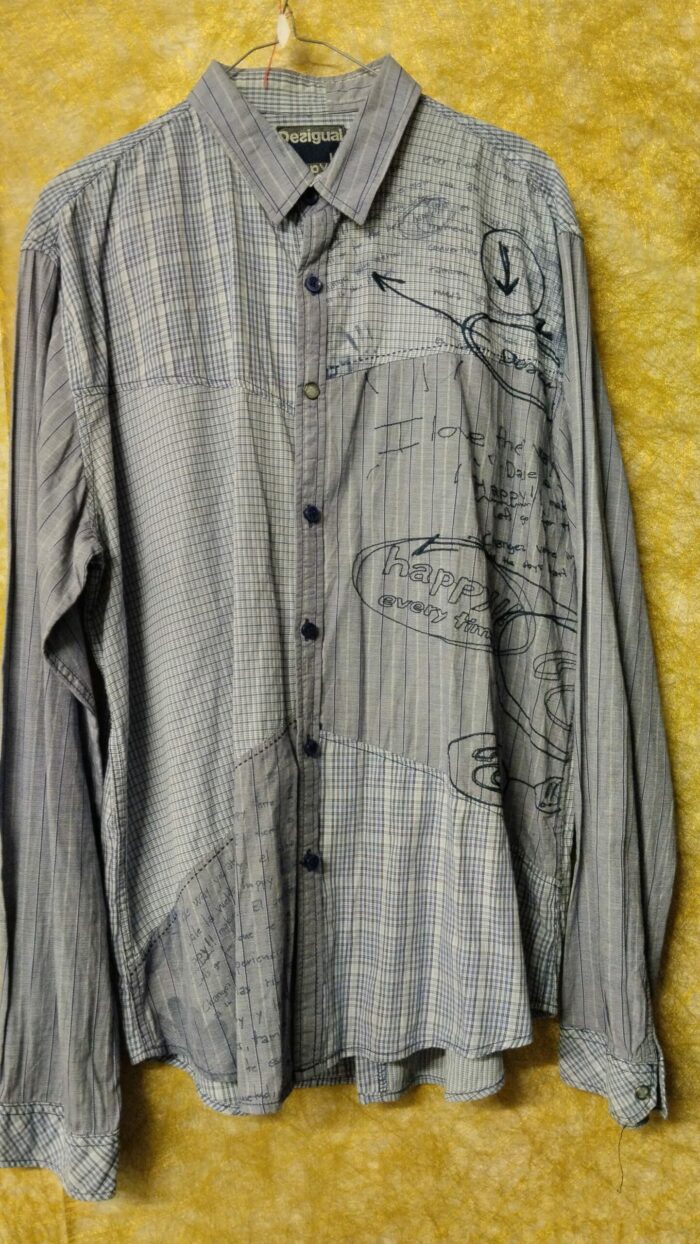 Chemise homme Desigual taille XL, gris, Friperie