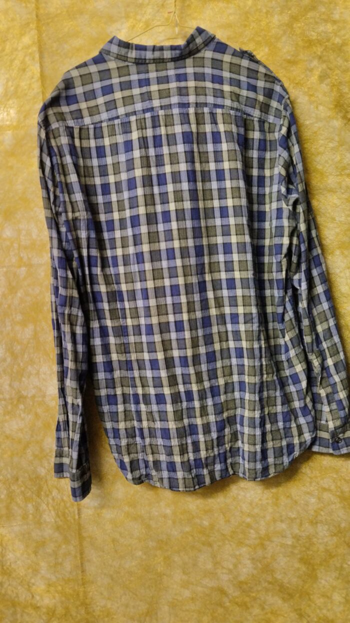 Chemise à carreaux homme Hugo Boss- Hugo Boss orange taille XL-bleu et gris- friperie – Image 2