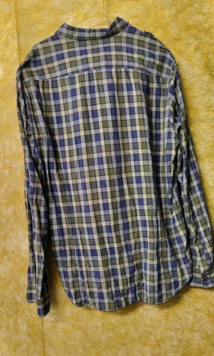 Chemise à carreaux homme Hugo Boss- Hugo Boss orange taille XL-bleu et gris- friperie – Image 4