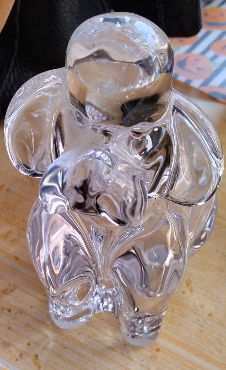 CENDRIER VIDE POCHE EN CRISTAL DE VANNES MOTIF CHIEN Art déco – Image 2