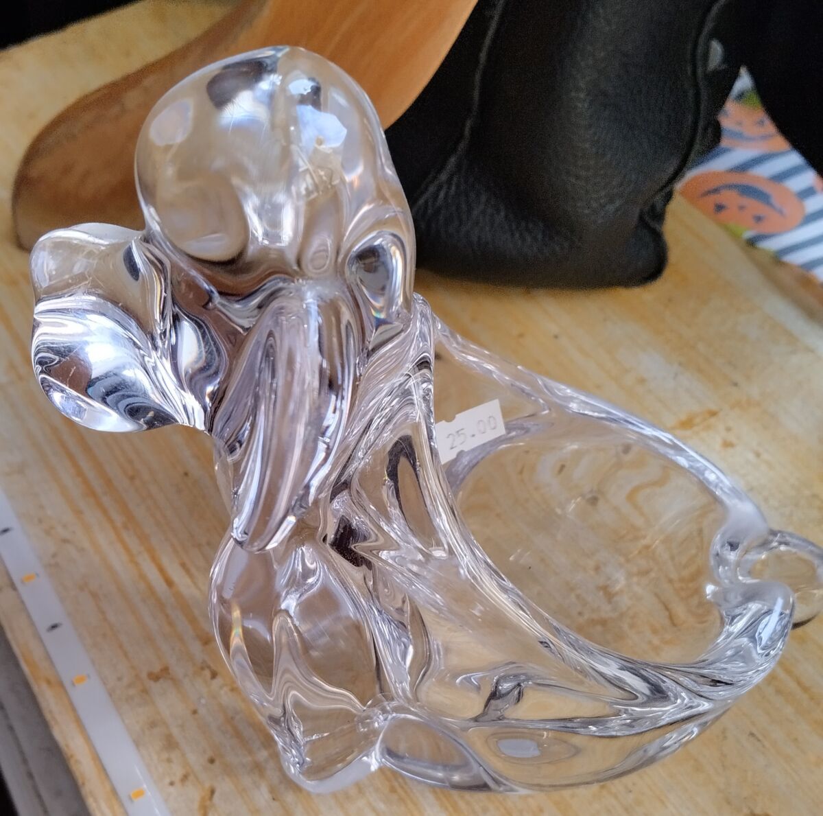 CENDRIER VIDE POCHE EN CRISTAL DE VANNES MOTIF CHIEN Art déco – Image 3