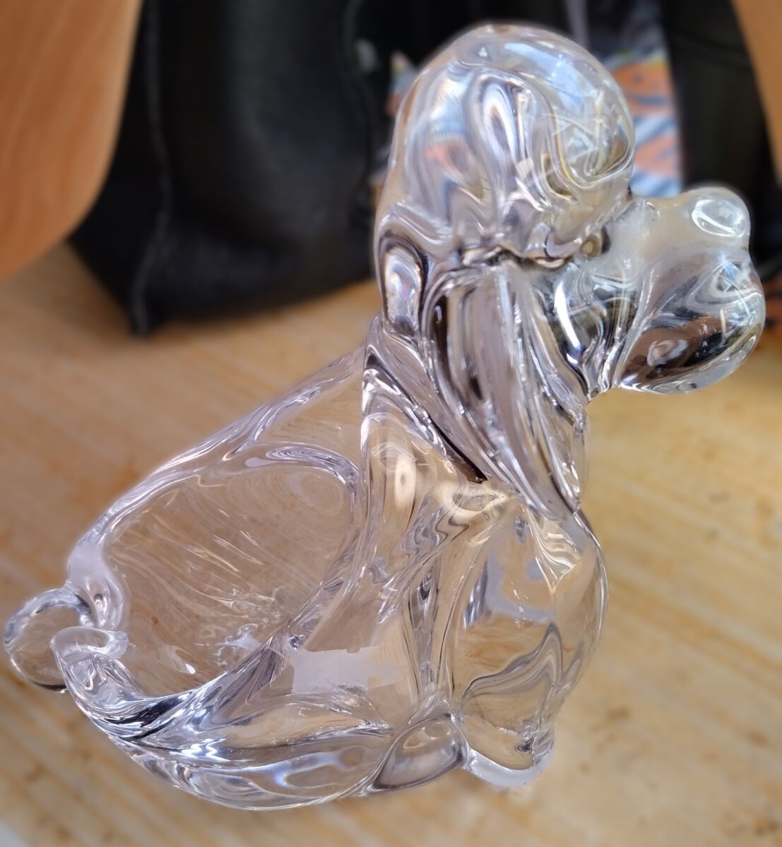 CENDRIER VIDE POCHE EN CRISTAL DE VANNES MOTIF CHIEN Art déco – Image 5