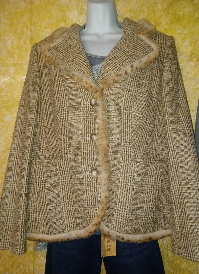 Blazer veste Gil Bret taille 46 en laine et fourrure