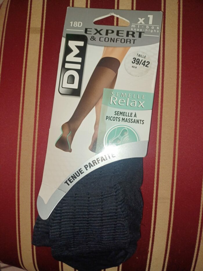 Mi-bas  Dim 18D expert & confort taille 39/42, noir, neuf
