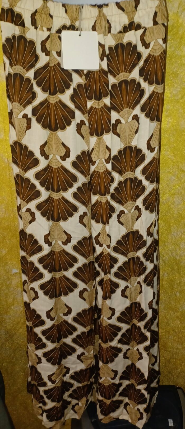 Pantalon fluide à motifs jambes larges Margueritta taille unique – Image 2