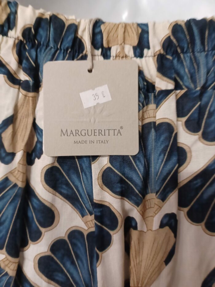 Pantalon imprimé jambes larges femme Margueritta taille unique neuf bleu – Image 3