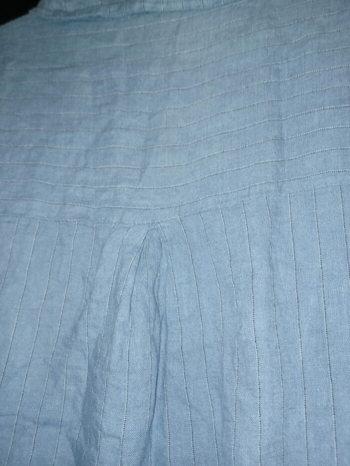 Chemise femme Margueritta taille unique en lin bleu à rayures,  neuf – Image 5