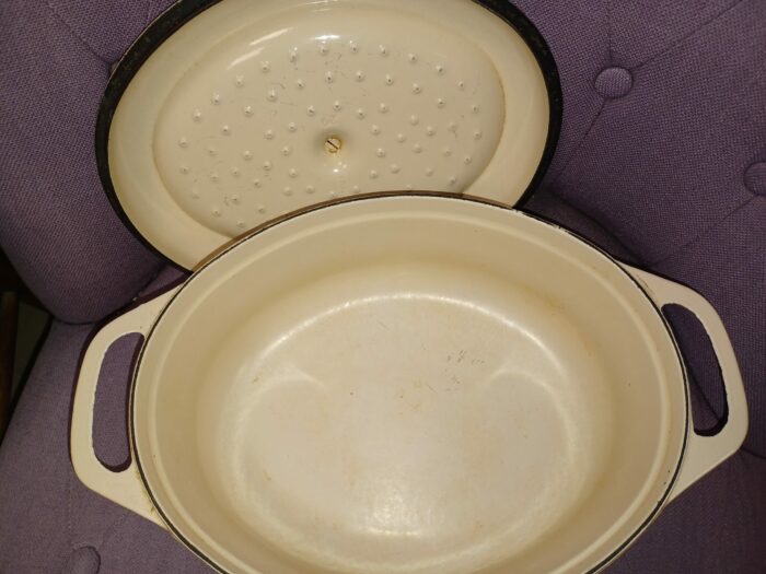 Cocotte Ovale FONTIGNAC N°29 en Fonte Émaillée marron/ beige Made in France – Image 2