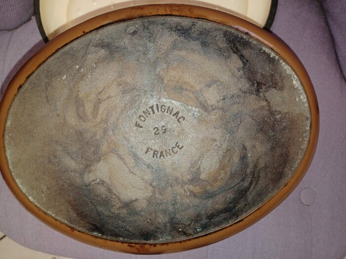 Cocotte Ovale FONTIGNAC N°29 en Fonte Émaillée marron/ beige Made in France – Image 3