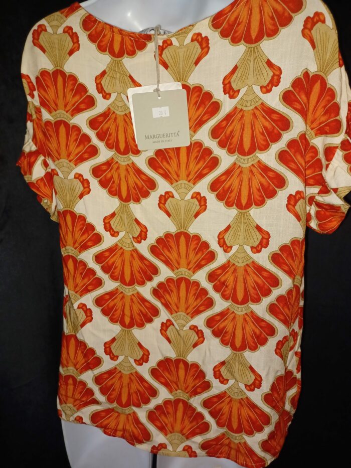 Tee-shirt femme à motifs taille unique neuf avec étiquette de la marque Margueritta – Image 3