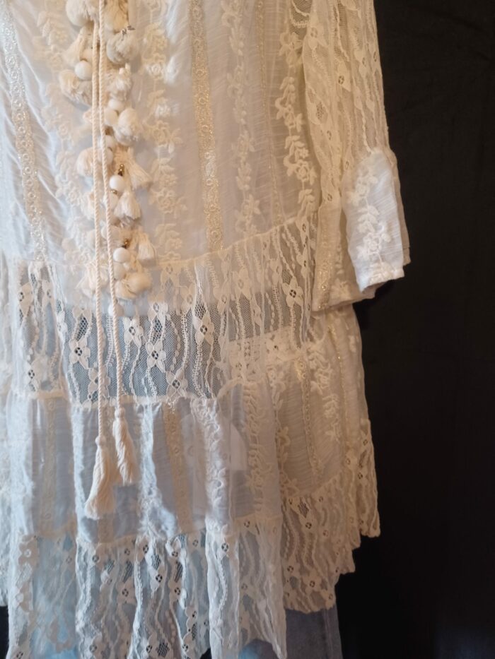 Tunique/blouse en dentelle femme Sofia taille unique, beige et écru neuf – Image 4