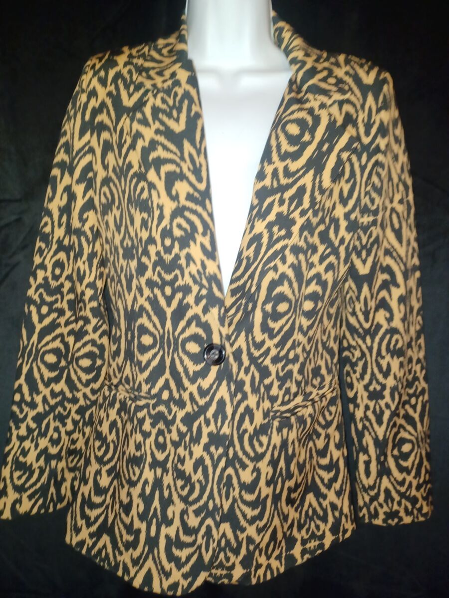 Blazer/ veste femme Miss Stephy taille M, beige et noir, neuf avec étiquette