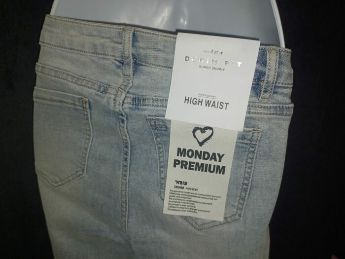 Jean brodé et strass femme denim fit super skinny, Monday premium taille 36/ S, neuf – Image 5
