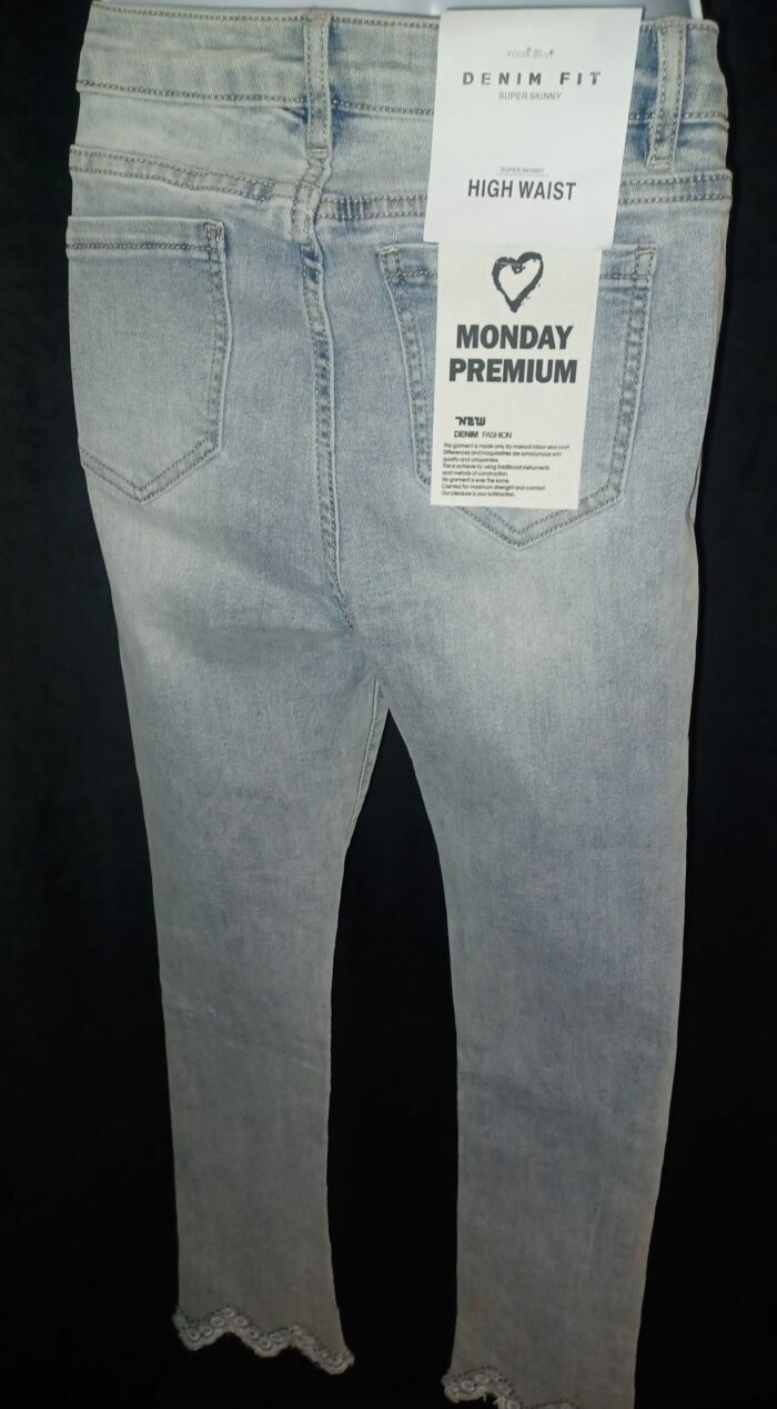 Jean brodé et strass femme denim fit super skinny, Monday premium taille 36/ S, neuf – Image 6