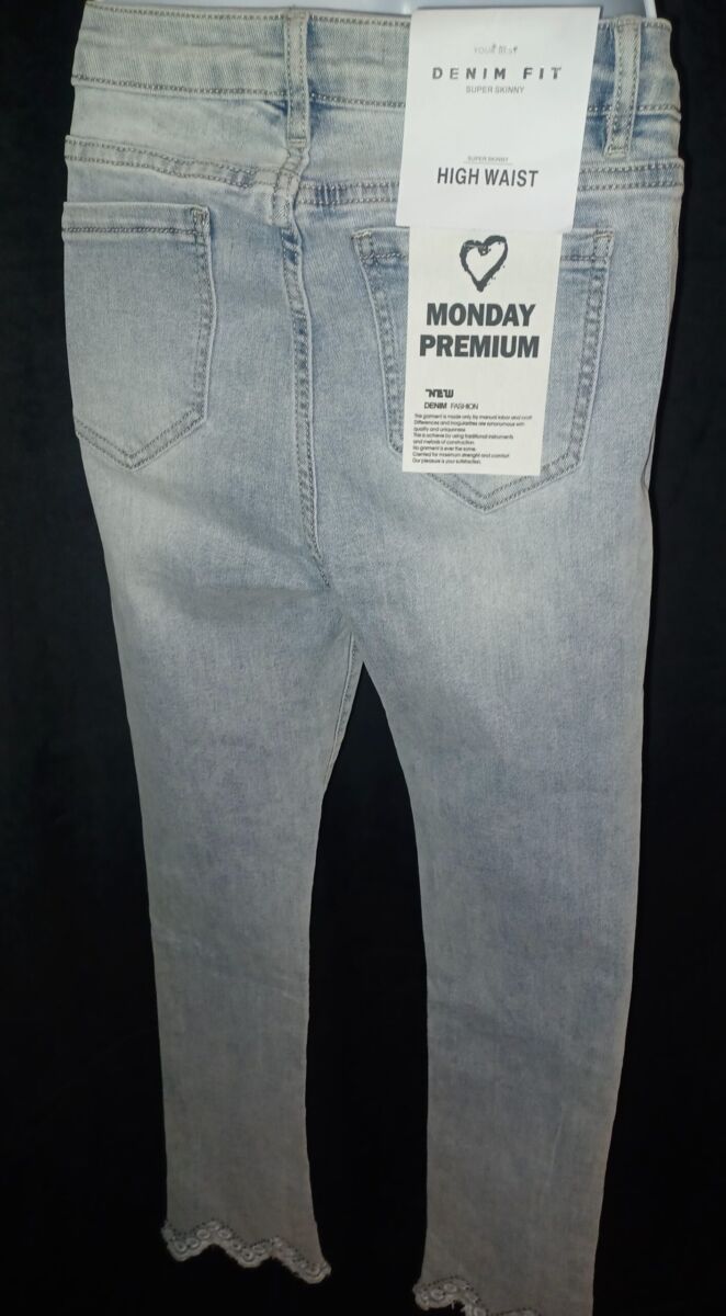 Jean brodé et strass femme denim fit super skinny, Monday premium taille 36/ S, neuf avec étiquette – Image 6