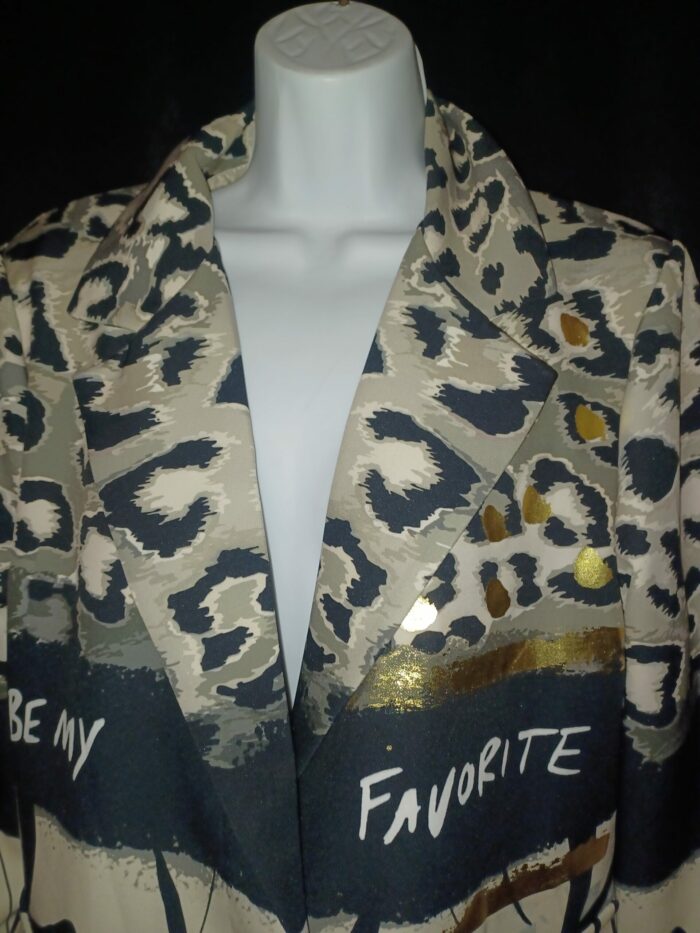 Blazer/ veste femme Valeria Moda taille unique, pace and love, léopard neuf avec étiquette – Image 5