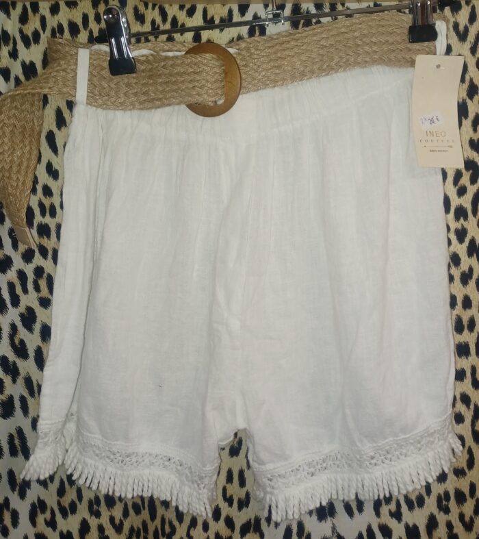 Short femme Ineo couture Made in Italy taille unique blanc