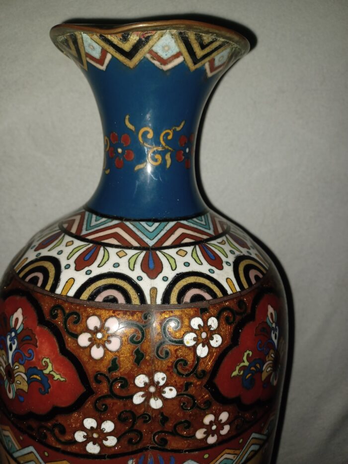 Beau vase japonais en émaux cloisonné d'époque fin XIXème/début XXème – Image 3