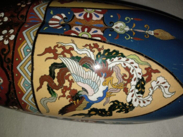 Beau vase japonais en émaux cloisonné d'époque fin XIXème/début XXème – Image 5