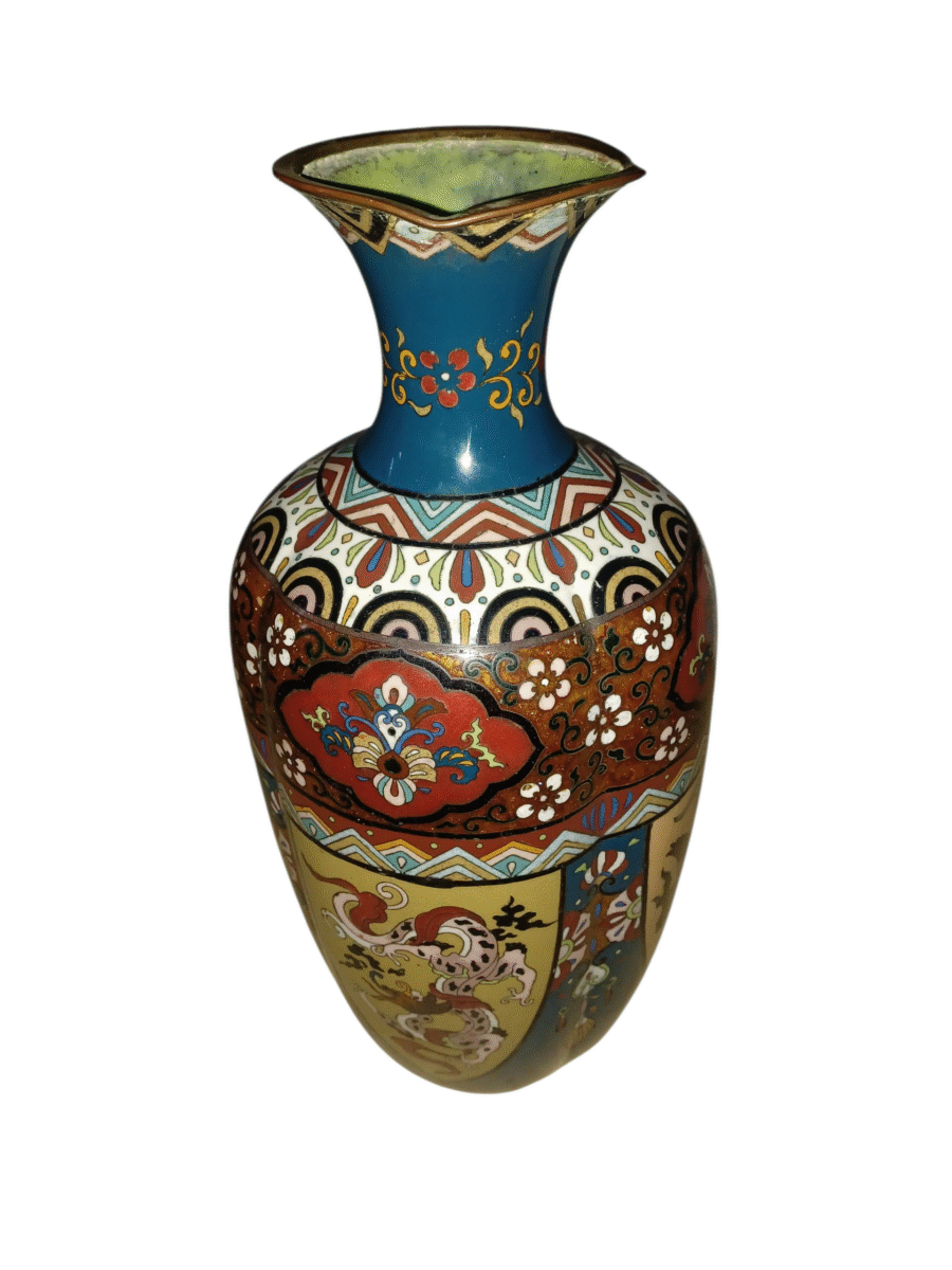 Beau vase japonais en émaux cloisonné d'époque fin XIXème/début XXème, article de décoration, brocante et décoration – Image 2