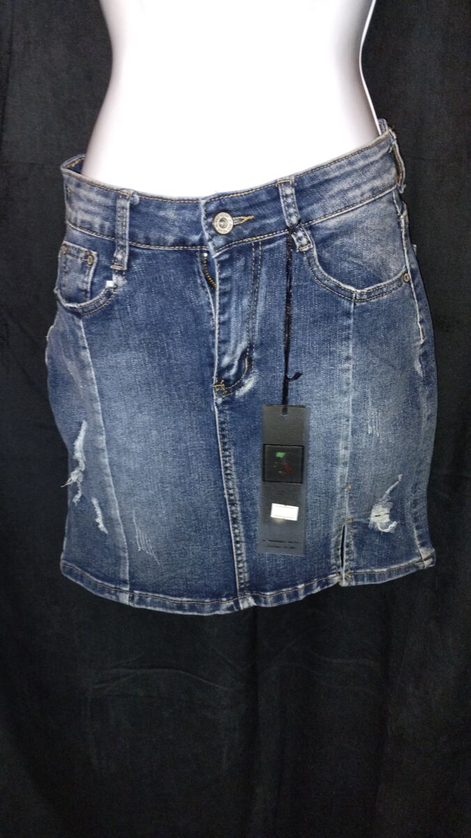 Jupe effet troué en jeans, denim taille S ou L, neuf avec étiquette, bleu, 3 Desy, Jeans Fashion