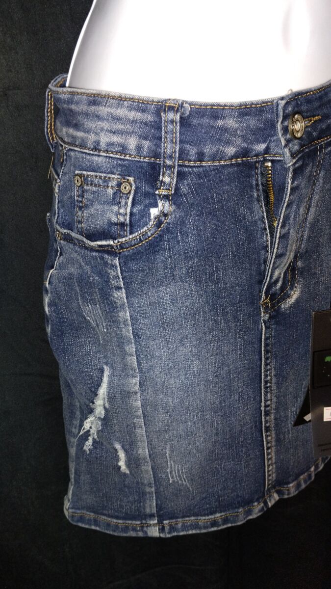 Jupe effet troué en jeans, denim taille S ou L, neuf avec étiquette, bleu, 3 Desy, Jeans Fashion – Image 2