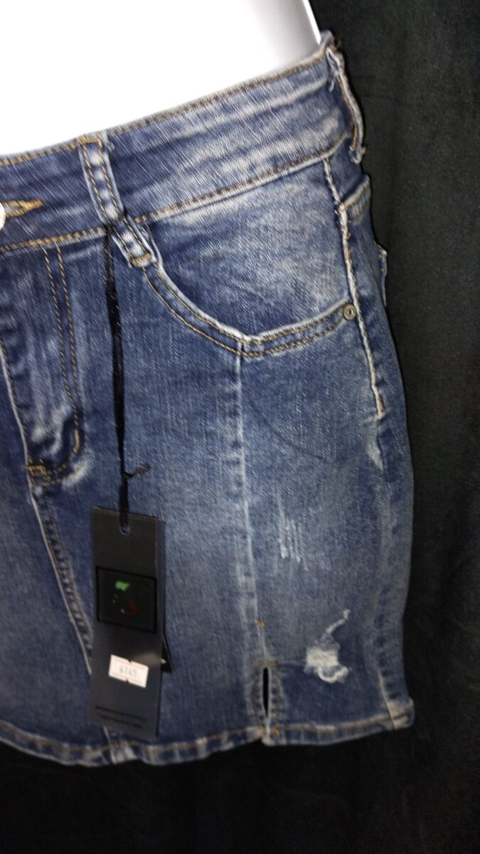 Jupe effet troué en jeans, denim taille S ou L, neuf avec étiquette, bleu, 3 Desy, Jeans Fashion – Image 3