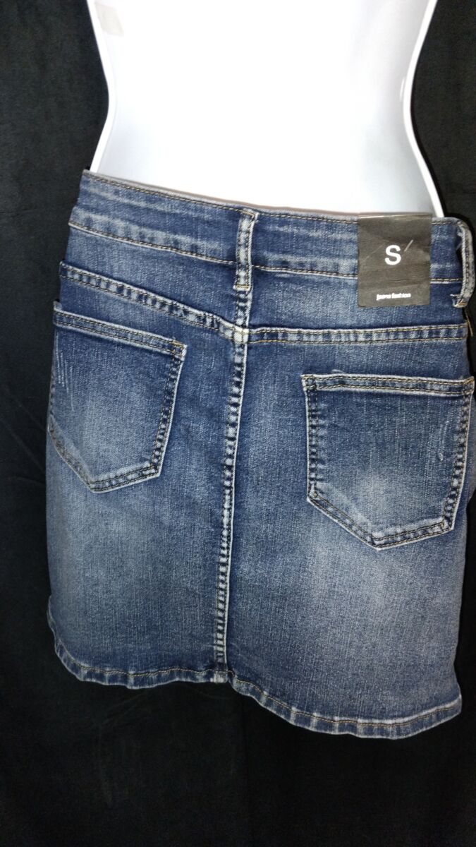 Jupe effet troué en jeans, denim taille S ou L, neuf avec étiquette, bleu, 3 Desy, Jeans Fashion – Image 5