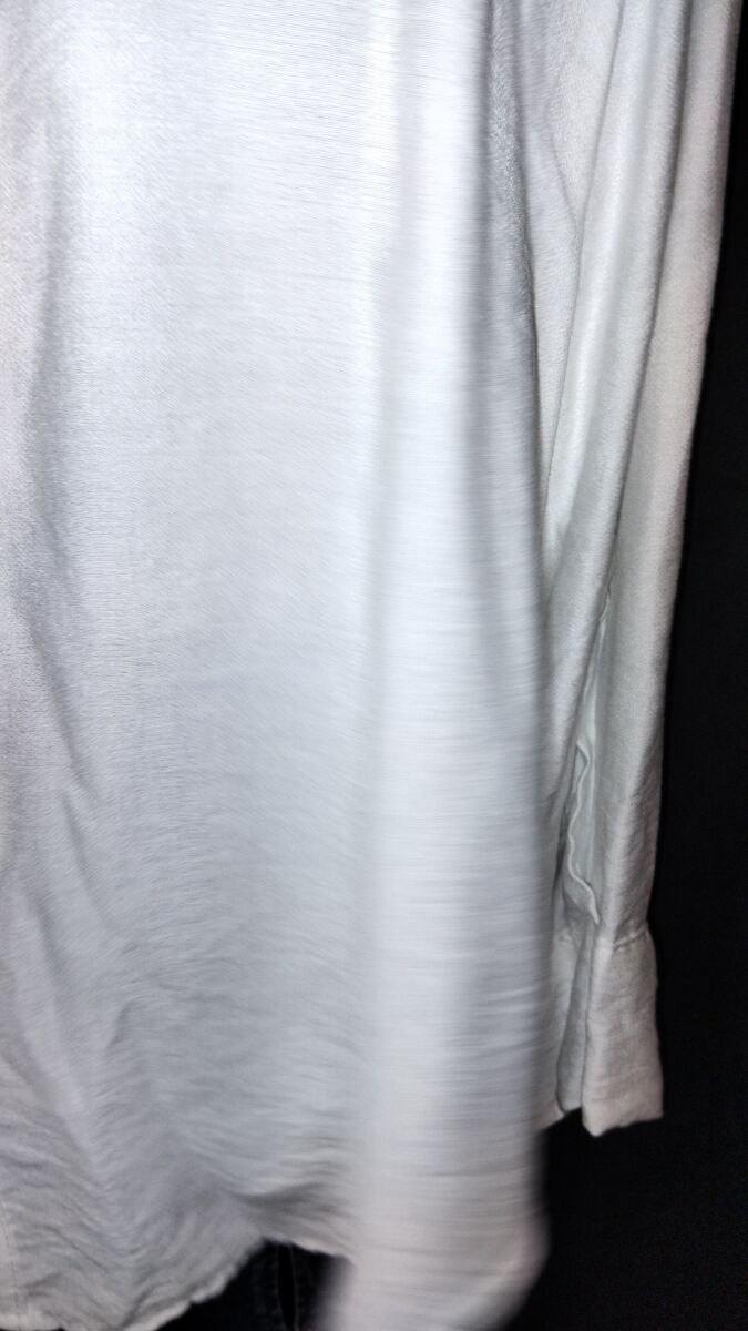 Chemise manches longues blanche, femme avec étoiles brodées au crochet, Valeria Moda, taille unique, neuf – Image 8