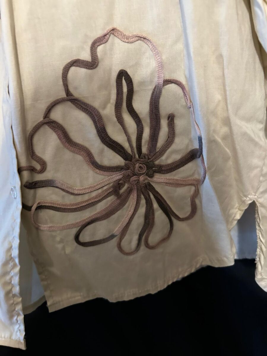 Chemise manches longues femme, Scandal!, taille unique neuf avec étiquette relief motif Floral – Image 4