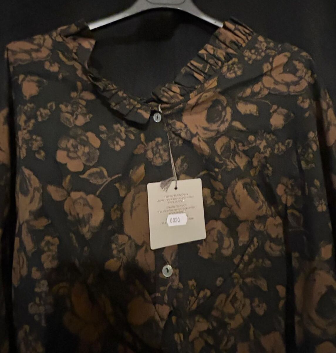Chemise manches longues femme, Valeria Moda, taille unique neuf avec étiquette motifs Floral stylé – Image 4