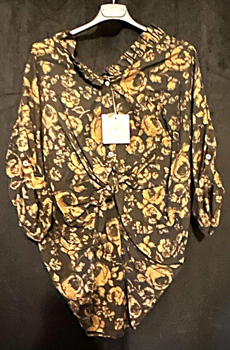 Chemise manches longues femme, Valeria Moda, taille unique neuf avec étiquette motifs Floral stylé
