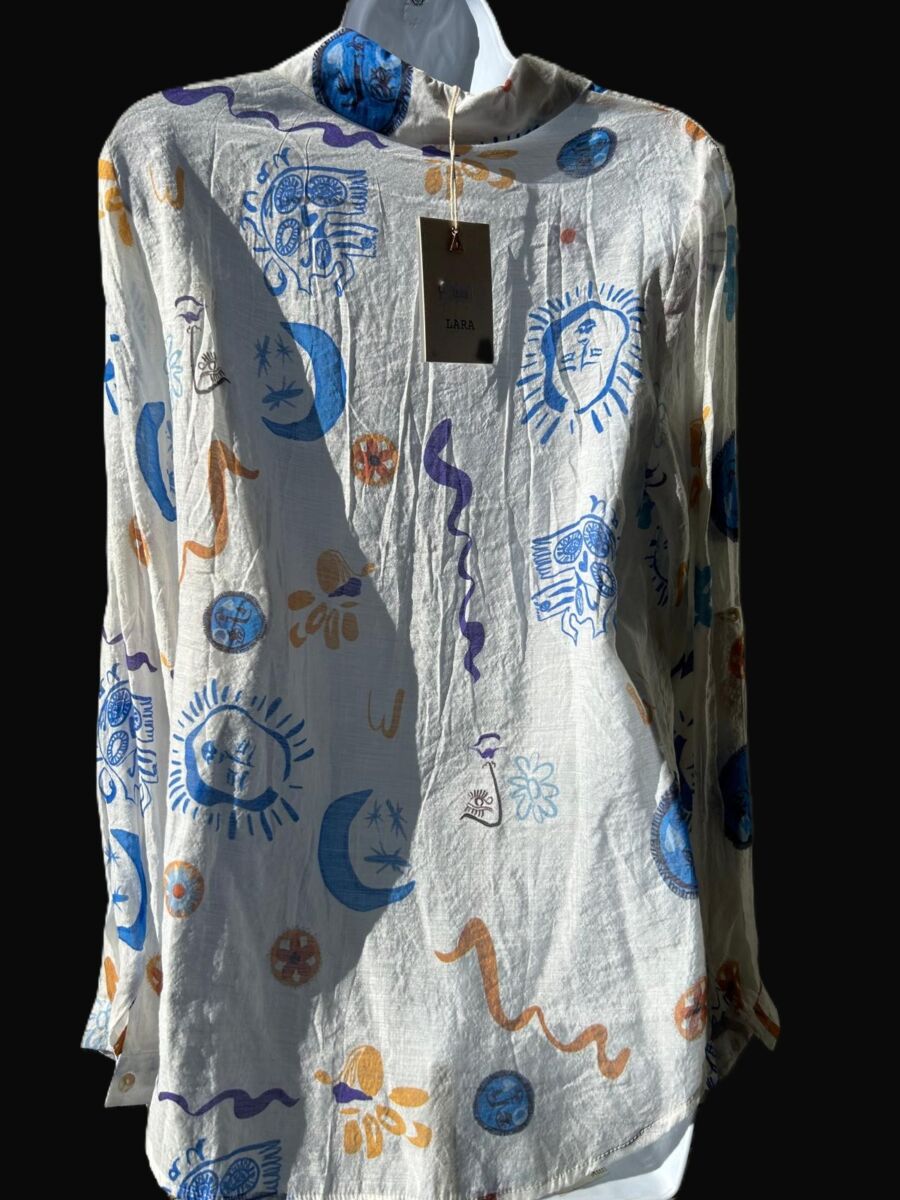 Chemise manches longues femme Lara, taille M neuf avec étiquette motifs ethnique – Image 4