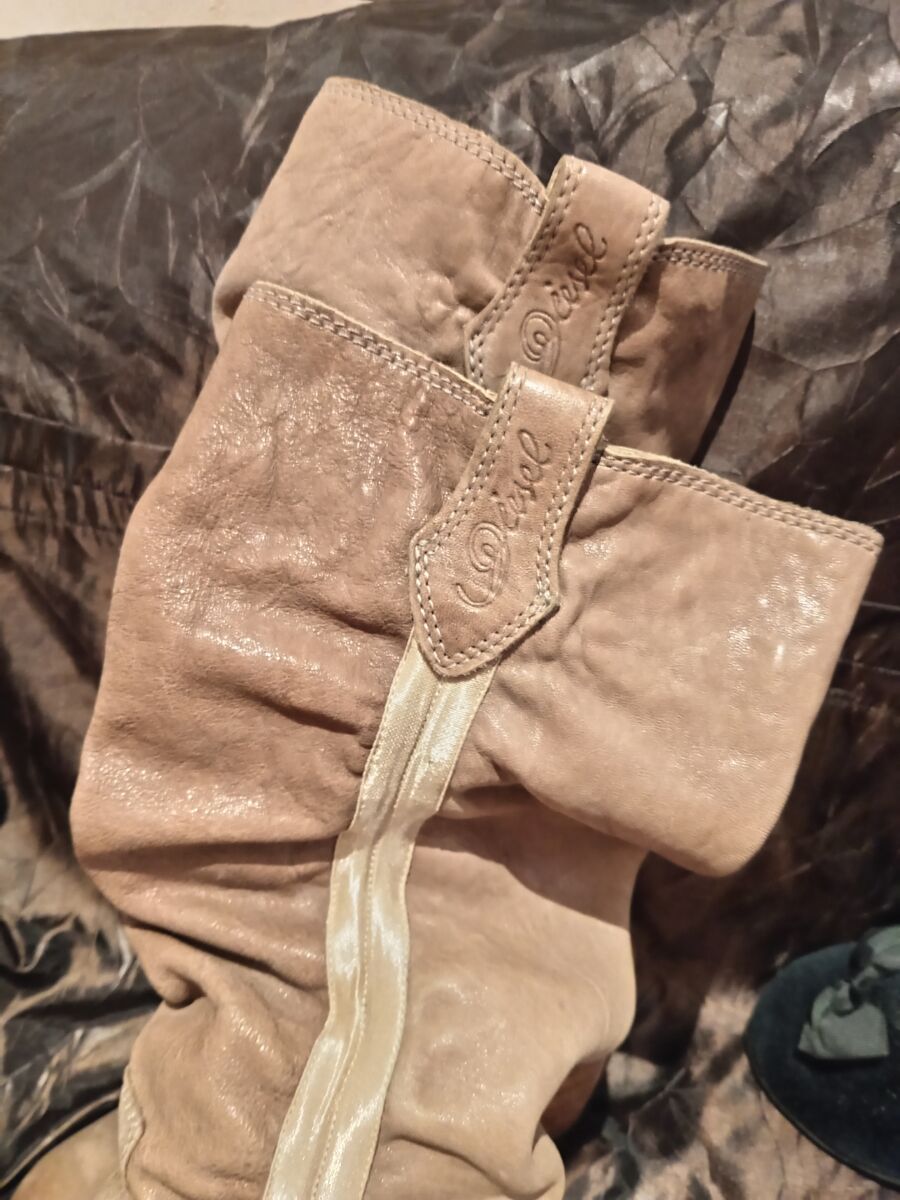 Bottes en cuir femme Diesel taille 37 d'occasion, beige, d'occasion, friperie – Image 6