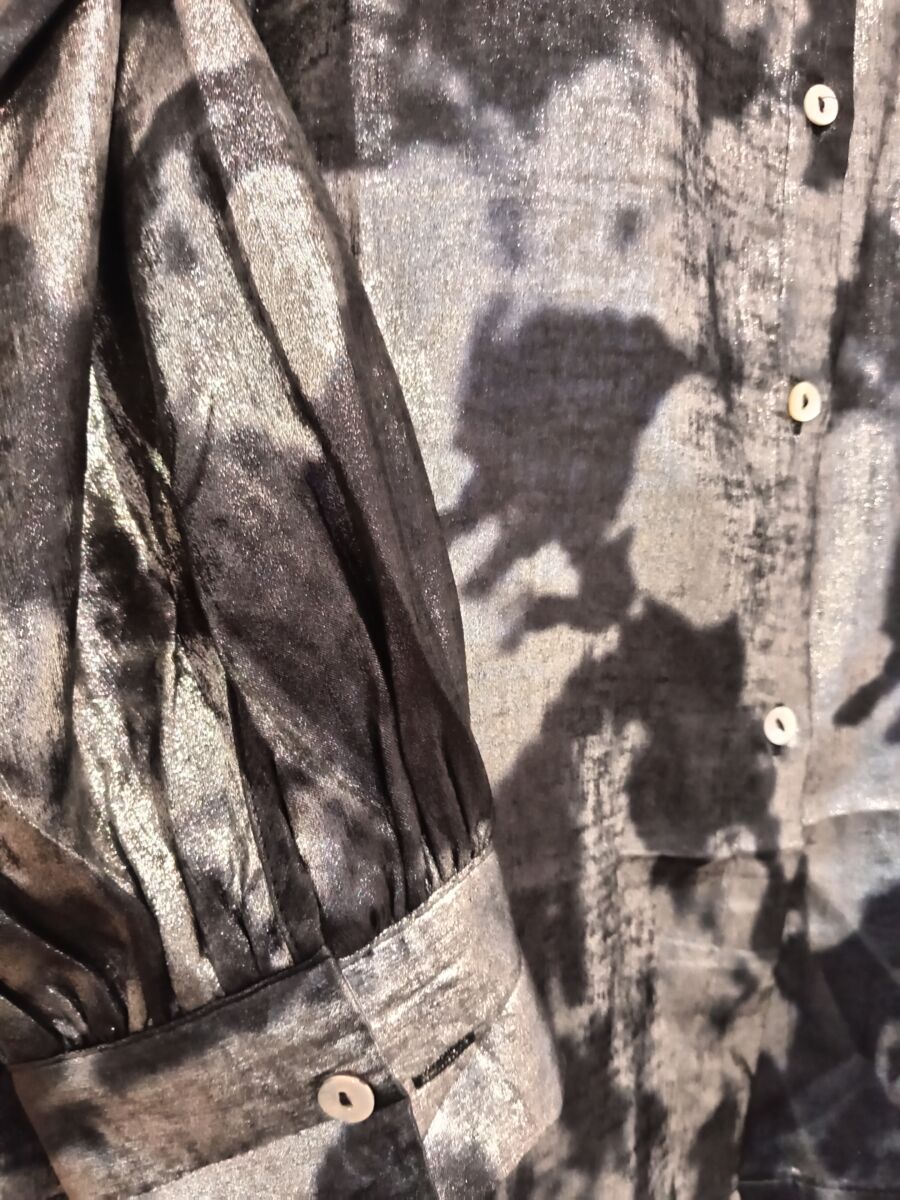 Chemise manches longues femme, Lara, taille M, neuf avec étiquette, noir et argentée – Image 3