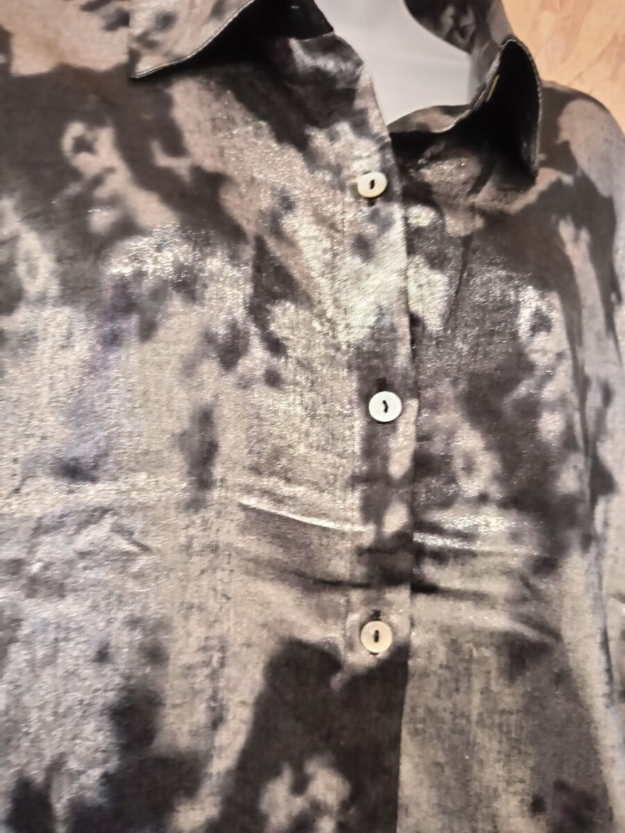 Chemise manches longues femme, Lara, taille M, neuf avec étiquette, noir et argentée – Image 6